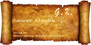 Gantner Klaudia névjegykártya